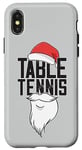 Coque pour iPhone X/XS Tennis De Table Chapeau De Noël Père Noël Ping Pong Tennis