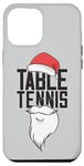 Coque pour iPhone 15 Pro Max Tennis De Table Chapeau De Noël Père Noël Ping Pong Tennis