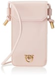 Pinko Phone Case Veau Shiny Vinta, Accessoire de Voyage -Cache-Cou Femme, O81q_Poudre Antique Gold, U