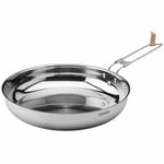 Primus CampFire Stainless Steel 25cm Frying Pan - Folding Handle & Storage Bag