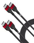 Cable USB C vers USB C 2Pack [1m+2m] 100W Type C Cable PD 5A Charge Rapide pour iPad Air MacBook Pro 2020 Samsung Galaxy S22 Ultra S21 S20 Note10 A70 Manette Xbox Switch PS5 Google Pixel 7