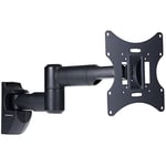 ProperAV Swing Arm TV Wall Bracket 23" 24" 28" 32" 37" 40" 42" 43" Tilt 20° VESA Max 200x200 Dual Pivot Black