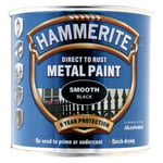Hammerite Direct To Rust Metal Paint Smooth Black Eight Year Protection 250ml