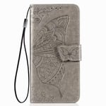 FTRONGRT Case for TCL 20 5G, Wallet Flip Cover with Mobile Phone Holder and Card Slot,Magnetic PU leather wallet case for TCL 20 5G-Gray