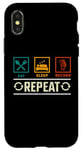 iPhone X/XS Eat Sleep Record Repeat Funny Music Record Player Vintage Case