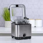 Quest 1.5 Litre 900W Brushed Stainless Steel Square Deep Fat Fryer  34250