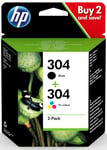 Genuine HP 304 Deskjet 3730 Ink Cartridges Black & Colour