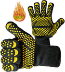 Oven Gloves Set BBQ 2PCS (UK Company) 932°F Extreme Heat Resistant Double Heat Proof Long Sleeve