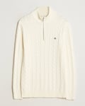 GANT Cotton Cable Half Zip Cream