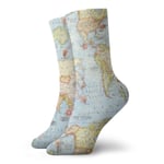 Kevin-Shop Men's And Women Socks- Atlas World Map Colorful Funny Novelty Crew Socks