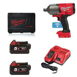 Milwaukee M18ONEFHIWF34-0X 18v M18 3/4in One-Key Fuel High Torque Impact Wrench with 2 x 5Ah Batteries, Charger and HD Carry Case