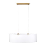 Homemania Lampe à Suspension Class - Lustre - Plafond - Bois, Blanc, Métal, Bois, Papier 56 X 20 X 120