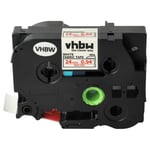 vhbw Ruban compatible avec Brother PT P750TDI, P900W, P750, P750W, P900, P900NW imprimante d'étiquettes 24mm Rouge sur Blanc, thermocollant