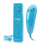 Télécommande Wiimote Plus (Motion Plus Inclus) Et Nunchuck Pour Nintendo Wii Et Wii U - Bleu