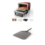 Bundle of Ninja Woodfire Electric Outdoor Oven, 8-in-1 Pizza Oven, High-Heat Roaster & BBQ Smoker with Roast Rack, Pro-Heat Tray, Pizza Stone, Wood Pellets & Scoop, 6 Pizza Settings + Ninja Pizza Peel