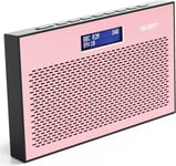 DAB, DAB+ Digital and FM radio | Battery Mains Powered Portable Rose