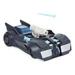 DC Comics Batman Tech Defender Batmobile, Transforming Vehicle with Blaster Launcher, Kids Toys for Boys Ages 4 and Up Bat VHC 4inTransformingBatmobile GML, 6062755, Multicolore