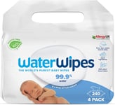 WaterWipes Original Biodegradable Baby Wipes, 99.9% Water Based Wet Wipes & for