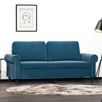 2-personers sofa 140 cm fløjl blå