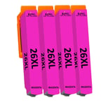 Compatible 26XL Magenta T2633XL Epson XP-710 XP-720 XP-810 -Pack of 4