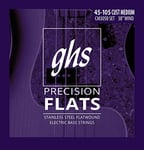 GHS Strings CM3050 4-String Bass Precision Flats, Stainless Steel Flatwound, 38" Winding, Custom Medium (.045-.105)