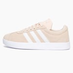 Adidas VL Court 2.0 Women Girls Classic Casual Suede Leather Trainers Pink