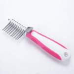 Dog hair brush Pet Hair Brush Blade Needle Remover Rake Comb For Dog Cat Shaggy Hair Fur Professional Grooming Rake Deshedding Tool 18.5X4.5Cm Pink
