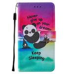 for iPod Touch 7 Case, iPod Touch 5/6 Case Slim Shockproof Folio Flip Book PU Leather Wallet Case Funny Cartoon with Card Slot Stand Magnetic Silicone Bumper Protective Phone Case, Panda