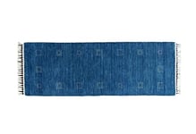 Tapis Moderne Florry Buff Gabbeh Home & Living 200 x 70 cm en Laine à Teinture végétale de Couleur Bleue. Idéal pour Tout Type d'environnement : Cuisine, Salle de Bain, Salon, Chambre