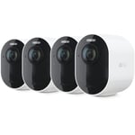 Arlo Ultra2 Wireless Outdoor 4K CCTV Camera System, 6-Month Battery, Colour Night Vision, Weather Resistant, Integrated Spotlight, 2-Way Audio, 4 Cam Kit, 90-Day Free Trial of Arlo Secure, White