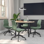 IKEA IKEA MITTZON konferensbord, runt björkfaner/svart, 120x75 cm, cm 120x75 cm