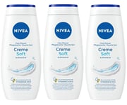 NIVEA Care Shower Creme Soft & Almond Oil Shower, Vitamins & Oils, 250ML x 3