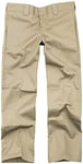 Dickies Men's Straight Work Slim Trousers, Khaki - 34W x 32L