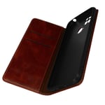 Xiaomi Poco C40 Case Faux Leather Shiny Wallet and Video Stand Brown