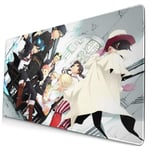 Blue Exorcist Japanese Anime Style Large Gaming Mouse Pad Desk Mat Long Non-Slip Rubber Stitched Edges Mice Pads 15.8x29.5 in