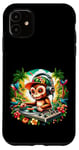 Coque pour iPhone 11 Monkey Casque de DJ amusant pour homme, femme, enfant