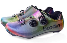 Men's Cycling Shoes, Super Light Road Bike Shoes Colorful 5D Nylon Shock Absorber Pro Cycling Racing Shoes Lock Shoes,40 EU
