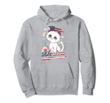 4th of July cat & flowers MERICA cats american flag Pullover Hoodie