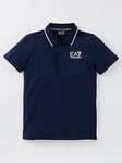 EA7 Emporio Armani Boys Core ID Jersey Polo Shirt - Navy, Navy, Size 10 Years