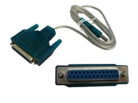 KALEA-INFORMATIQUE Cordon Convertisseur LPT IEEE1284 parallèle vers USB avec Prise DB25 Femelle. Longueur 1.2M