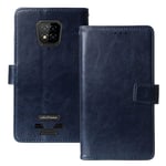 Lankashi Book Stand Premium Retro Business Flip Leather Protector TPU Silicone Case For Ulefone Armor 8/8 Pro 6.1" Cover Etui Wallet (Dark Blue)