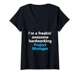 Womens Project Manager Management Job Title Christmas Xmas 2024 V-Neck T-Shirt