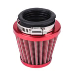 Eurobuy 44mm/1.73 Motorcycle Air Filter Round Tapered Clamp-on Pod Intake Filter Cleaner for Gy6 150cc ATV Quad 4 Wheeler Go Kart Buggy Scooter Moped (Red)