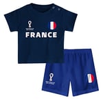 FIFA Unisex Kinder Official World Cup 2022 Tee & Short Set, Toddlers, France, Alternate Colours, Age 2, Blue, Small