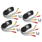 4Pcs BNC Video Power Cable CCTV Wire Cord Security System Accessories(10m ) HEN