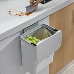 Poubelle à compost pour cuisine – Poubelle de comptoir ou sous l'évier avec couvercle, petite poubelle à suspendre pour salle de bain/chambre