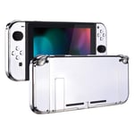 eXtremeRate Back Plate for Nintendo Switch Console, NS Joy con Handheld Controller Housing with Full Set Buttons, DIY Replacement Shell for Nintendo Switch - Chrome Silver