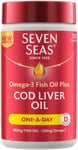 120 x Seven Seas Cod Liver & Omega-3 Fish Oil Plus Capsules, One a Day Vitamin D
