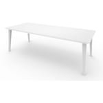 Allibert - Table extensible Lima en re'sine antichoc 160/240x98x74 cm blanc pour jardin exte'rieur