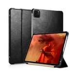 ICARER Leather Case for iPad Pro 11 2021/2020/2018, Premium Genuine Leather Business Slim Stand Smart Cover with [Auto Wake/Sleep] [Multiple Viewing Angles] for iPad Pro 11/iPad Air 4 10.9 (Black)